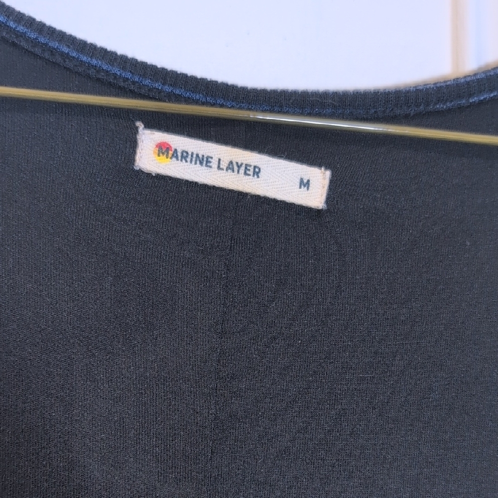 Marine Layer Black and Gray Striped Maxi Dress - Picture 2 of 7